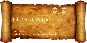 Pércsi Petur névjegykártya